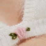 Top con ricamo in mohair  in bianco Alessandra rich - donna 