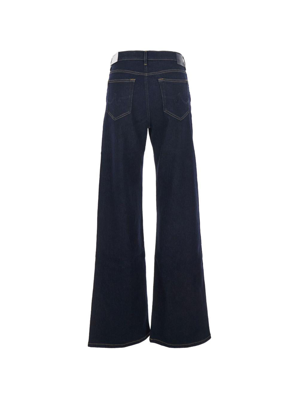 Jeans in cotone a gamba larga in blu Ag jeans - donna 