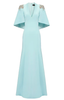 Abito lungo star shower con cristalli in celeste Jenny packham - donna
