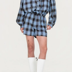 Giacca a quadri con cappuccio in blu Feng Chen Wang - uomo 