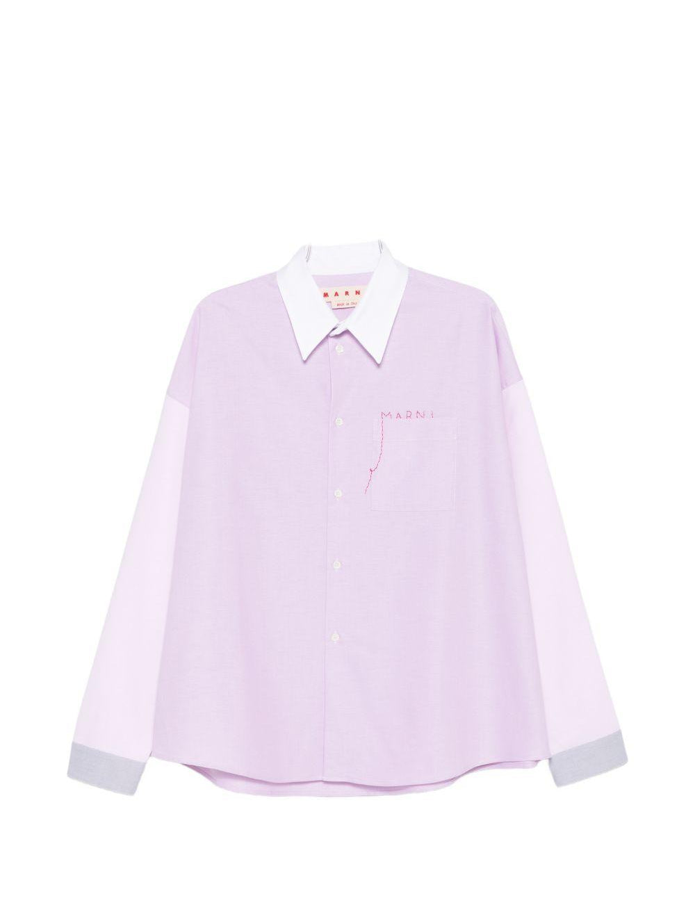 Camicia con logo in lilla Marni - uomo 