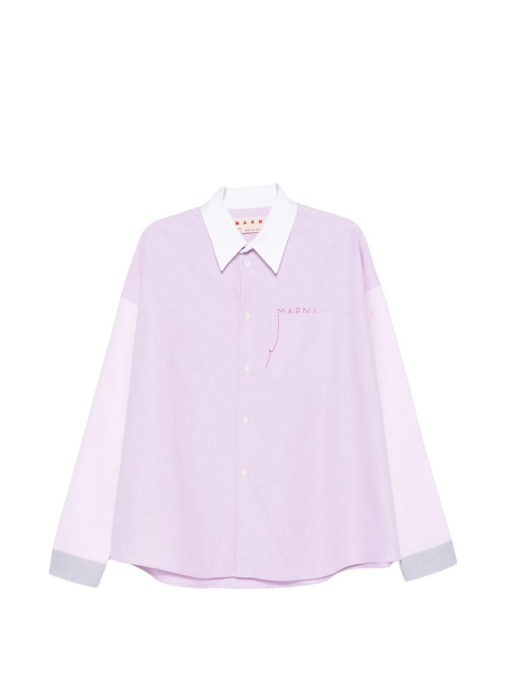 Camicia con logo in lilla Marni - uomo 
