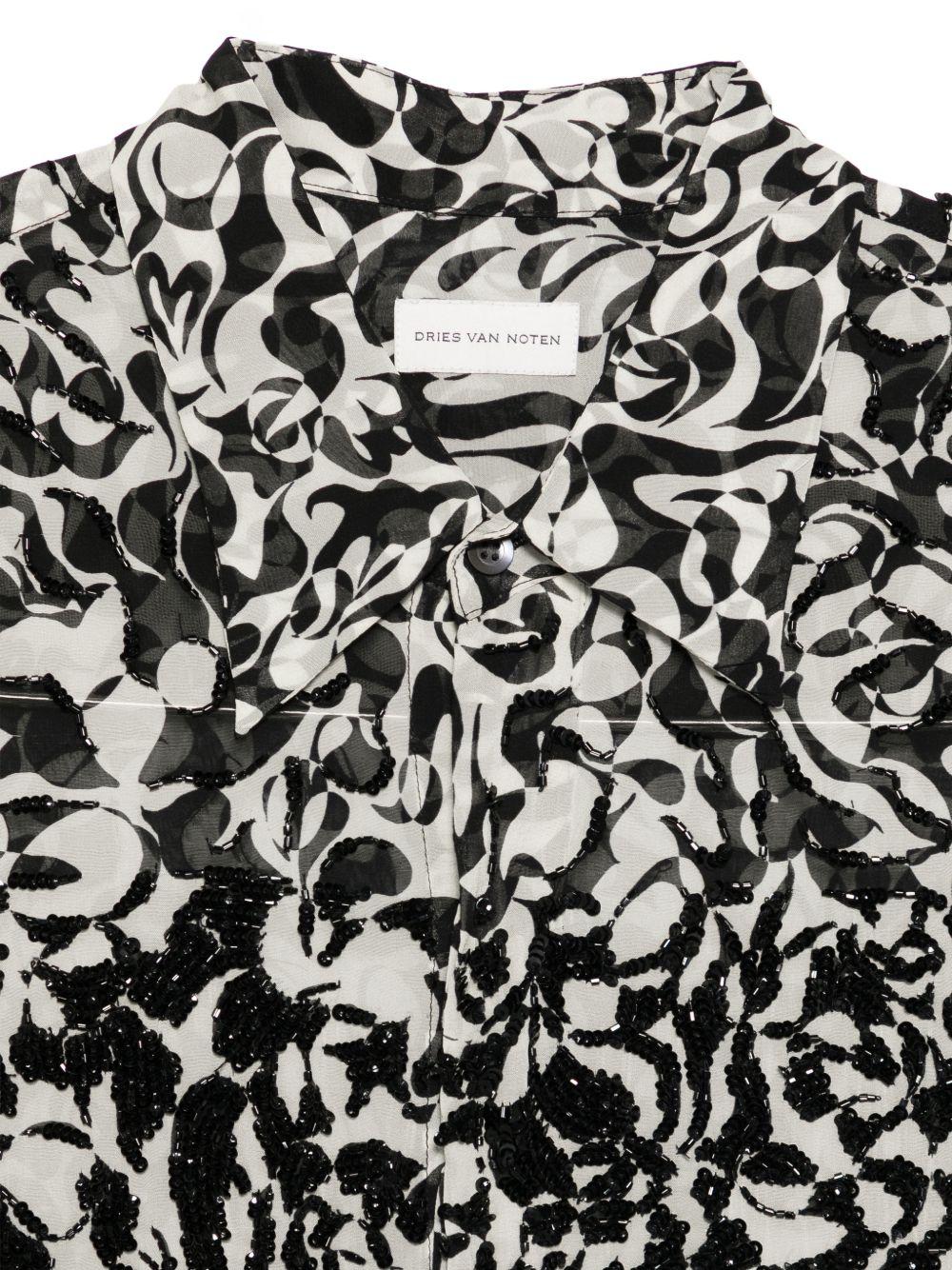 Camicia in viscosa carvies in nero Dries van noten - uomo 