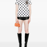 T-shirt con stampa a pois teddy bear in bianco Moschino - donna 