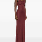 Abito lungo girocollo in marrone Aya Muse - donna 