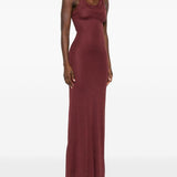 Abito lungo girocollo in marrone Aya Muse - donna 
