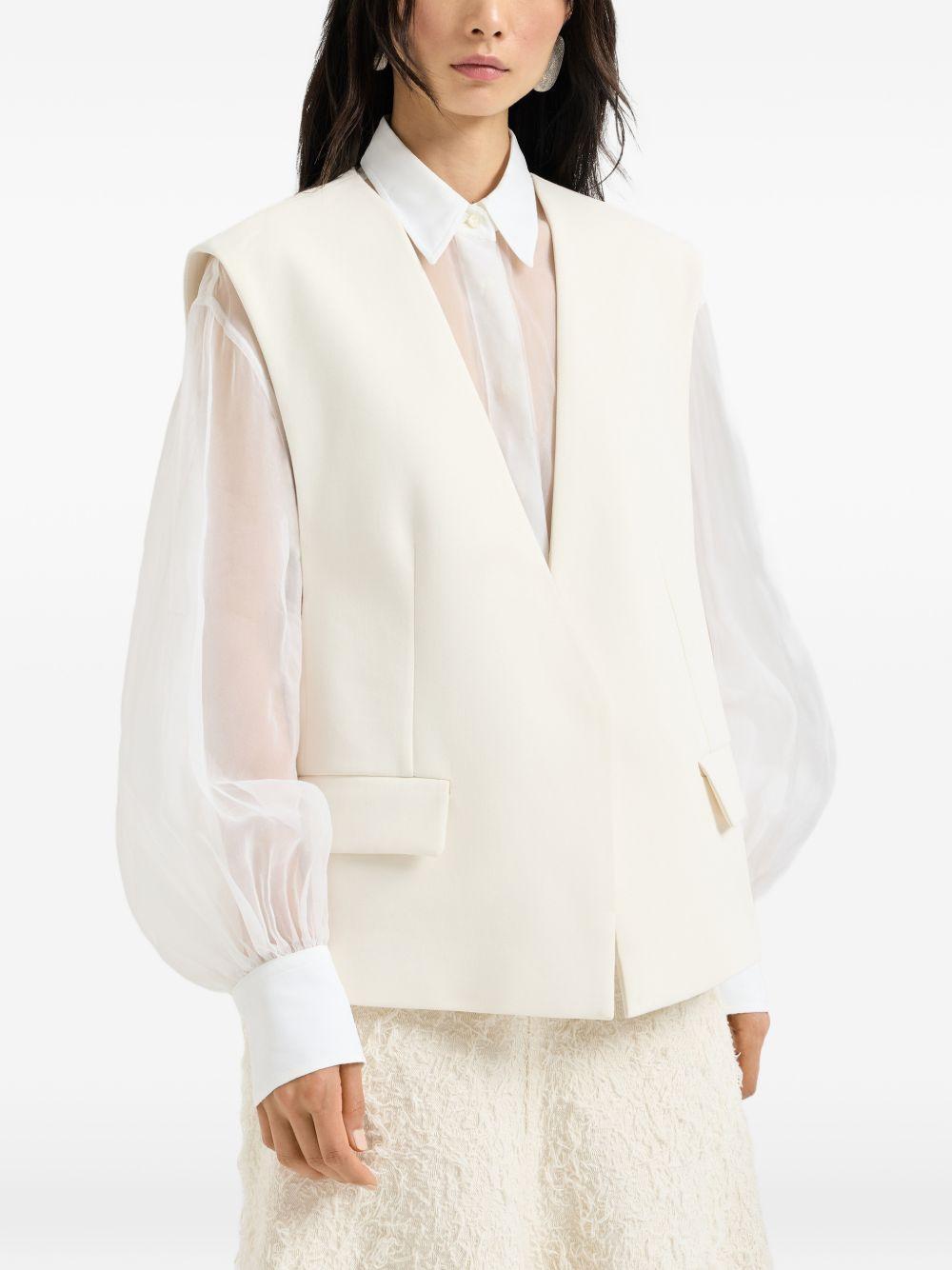 Gilet senza tasche in bianco Brunello cucinelli - donna 