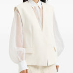 Gilet senza tasche in bianco Brunello cucinelli - donna 