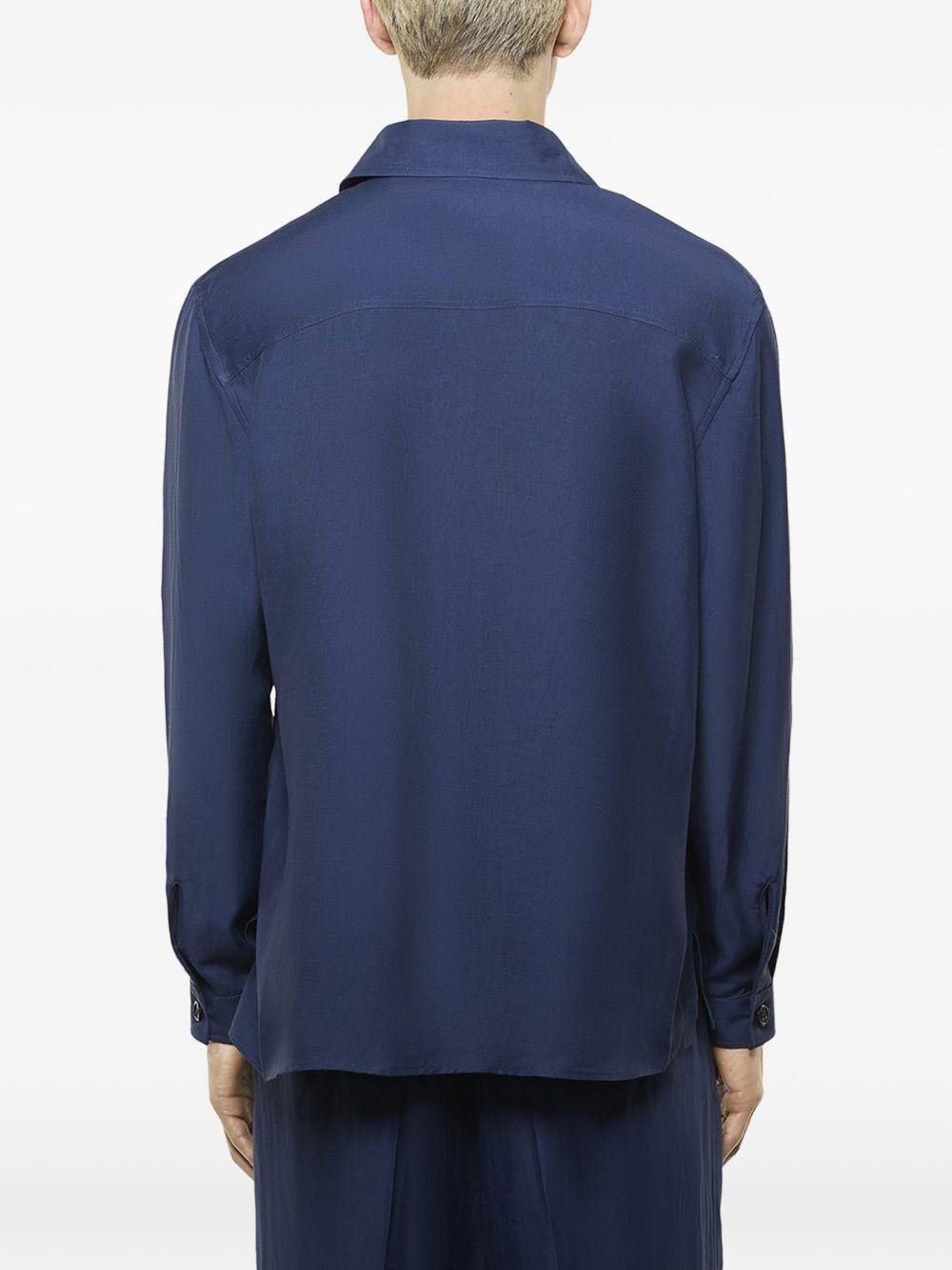 Giacca-camicia con tasche in blu Laneus - uomo 