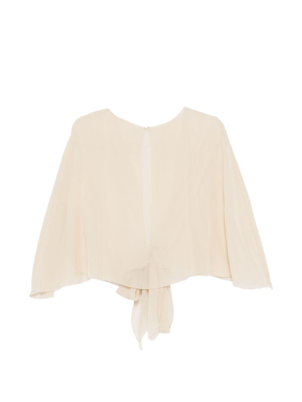 Top christian con nodo a cravatta in beige Antonelli - donna 