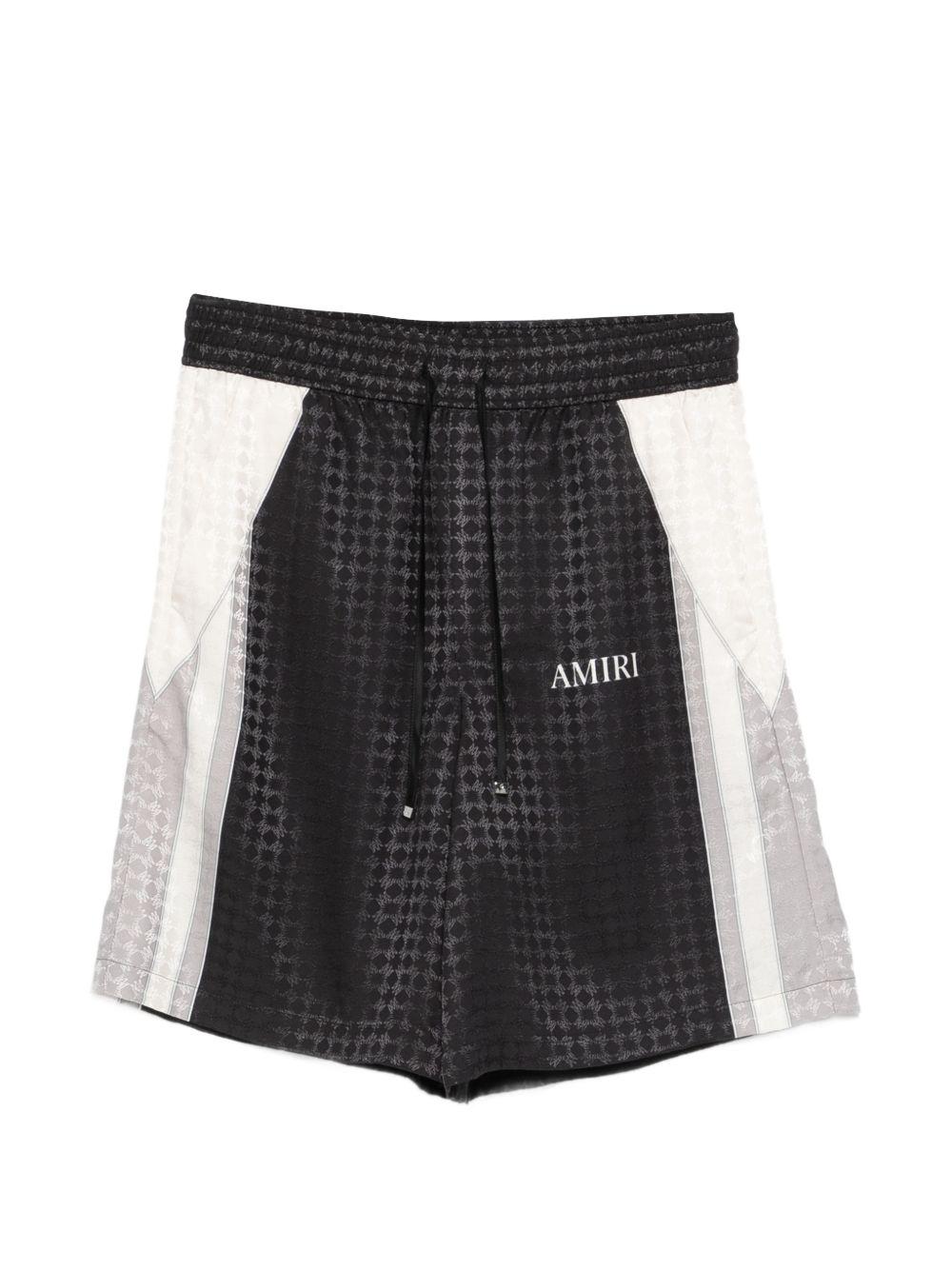 Pantaloncini con coulisse a quadri in nero Amiri - uomo 