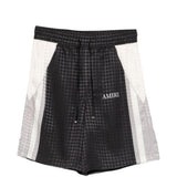 Pantaloncini con coulisse a quadri in nero Amiri - uomo 