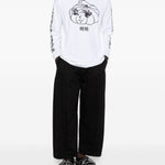 T-shirt a manica lunga stampata in bianco Simone rocha - uomo 