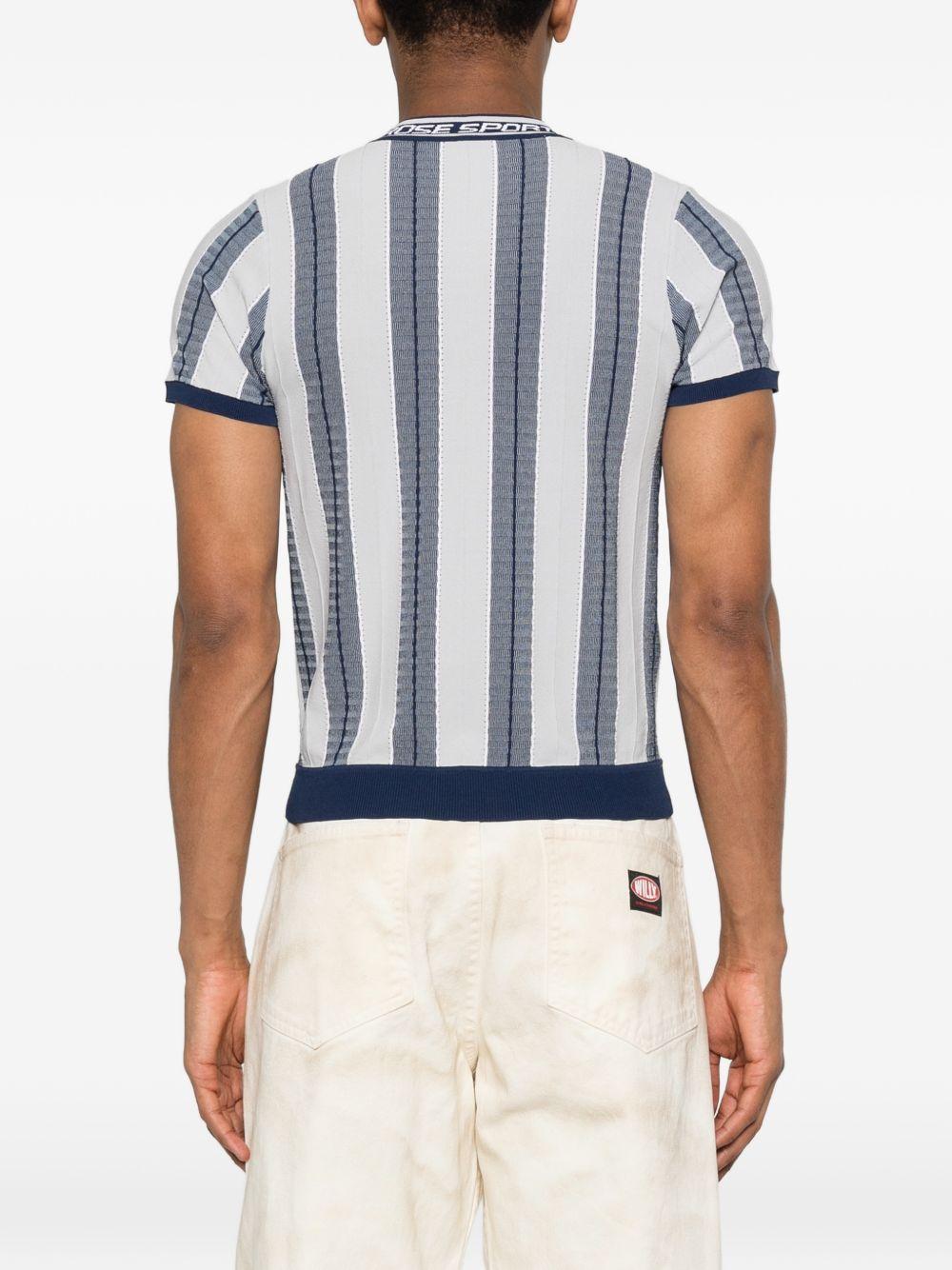 T-shirt con grafica a righe in blu e grigio Martine rose - uomo 