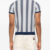 T-shirt con grafica a righe in blu e grigio Martine rose - uomo 