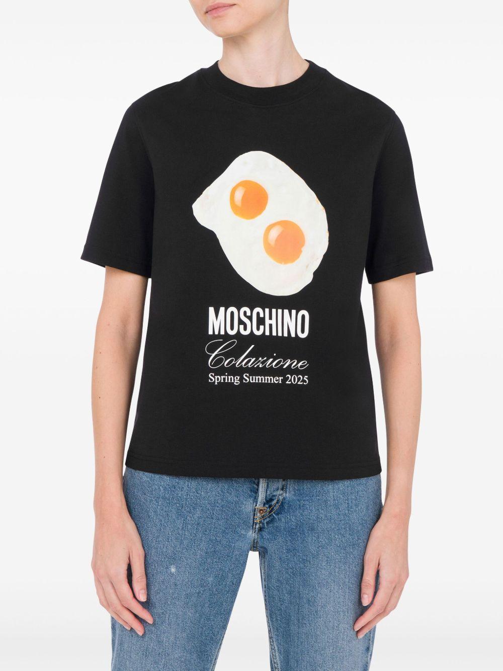 T-shirt con stampa in nero Moschino - donna 