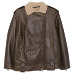 Giacca in pelle con zip in marrone Salvatore santoro - donna 