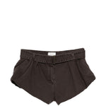 Shorts con cintura in marrone 