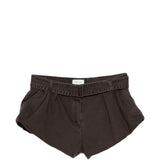 Shorts con cintura in marrone 