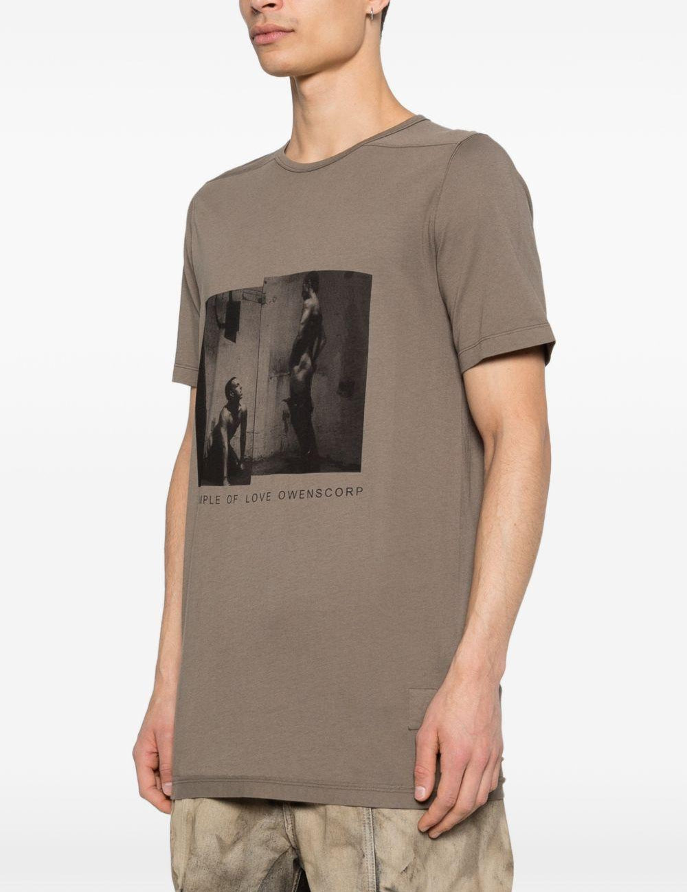 T-shirt con stampa grafica level in grigio Rick owens drkshdw - uomo 