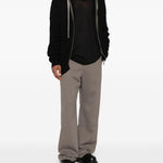 Cardigan con cappuccio e zip in nero Rick owens - uomo 