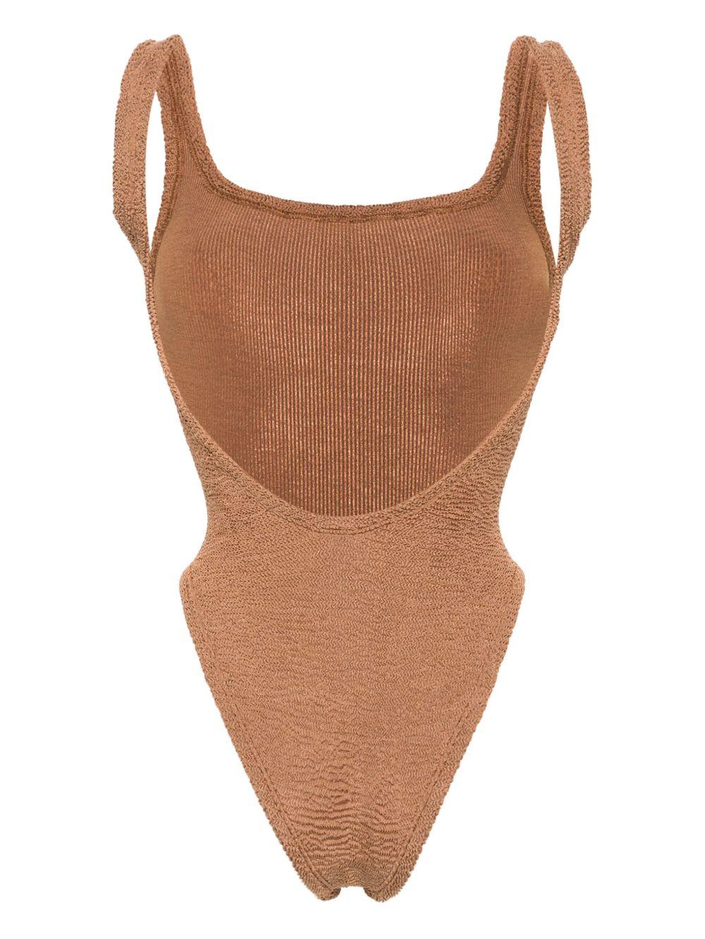 Costume intero square in marrone chiaro hunza g - donna 