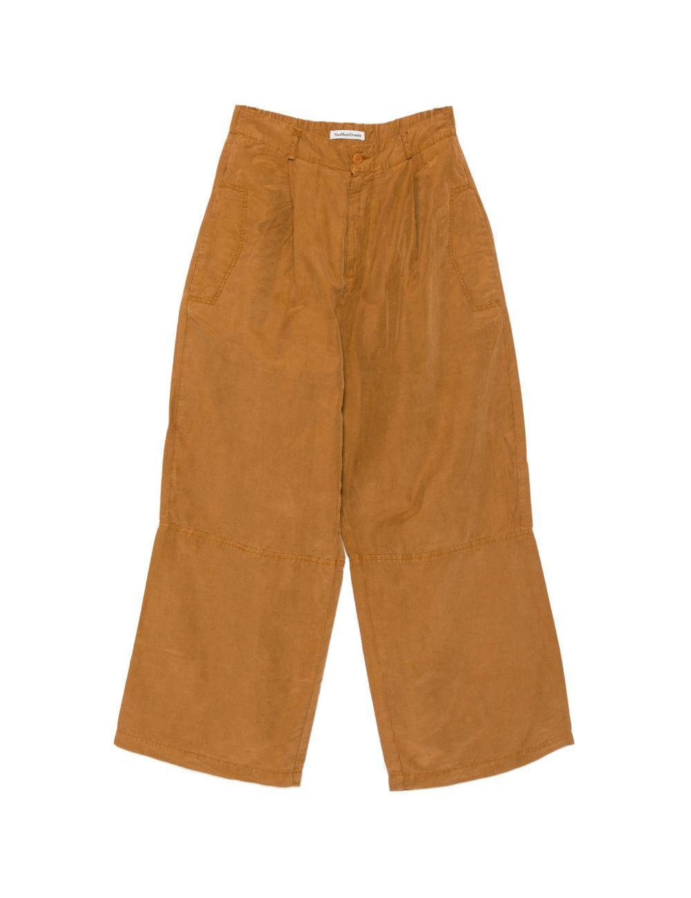 Pantaloni a gamba larga con pieghe in arancione Ymc - uomo 