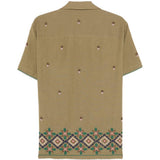 Camicia con orlo ricamato in verde Baziszt - uomo 