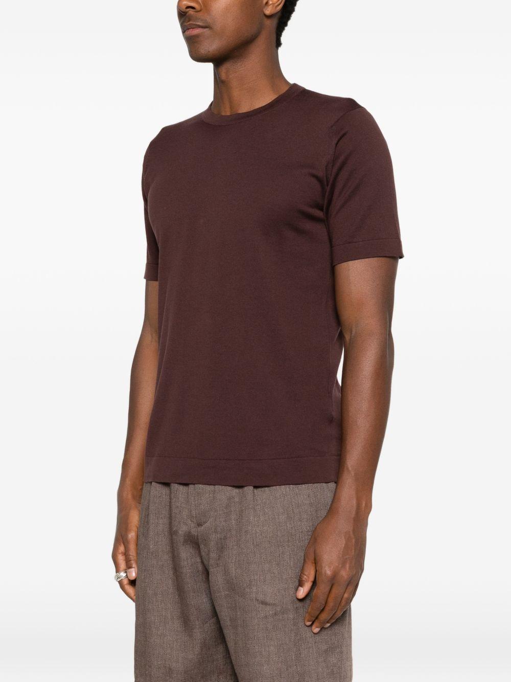 T-shirt lorca in maglia fine in marrone John smedley - uomo 