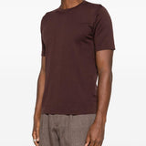 T-shirt lorca in maglia fine in marrone John smedley - uomo 