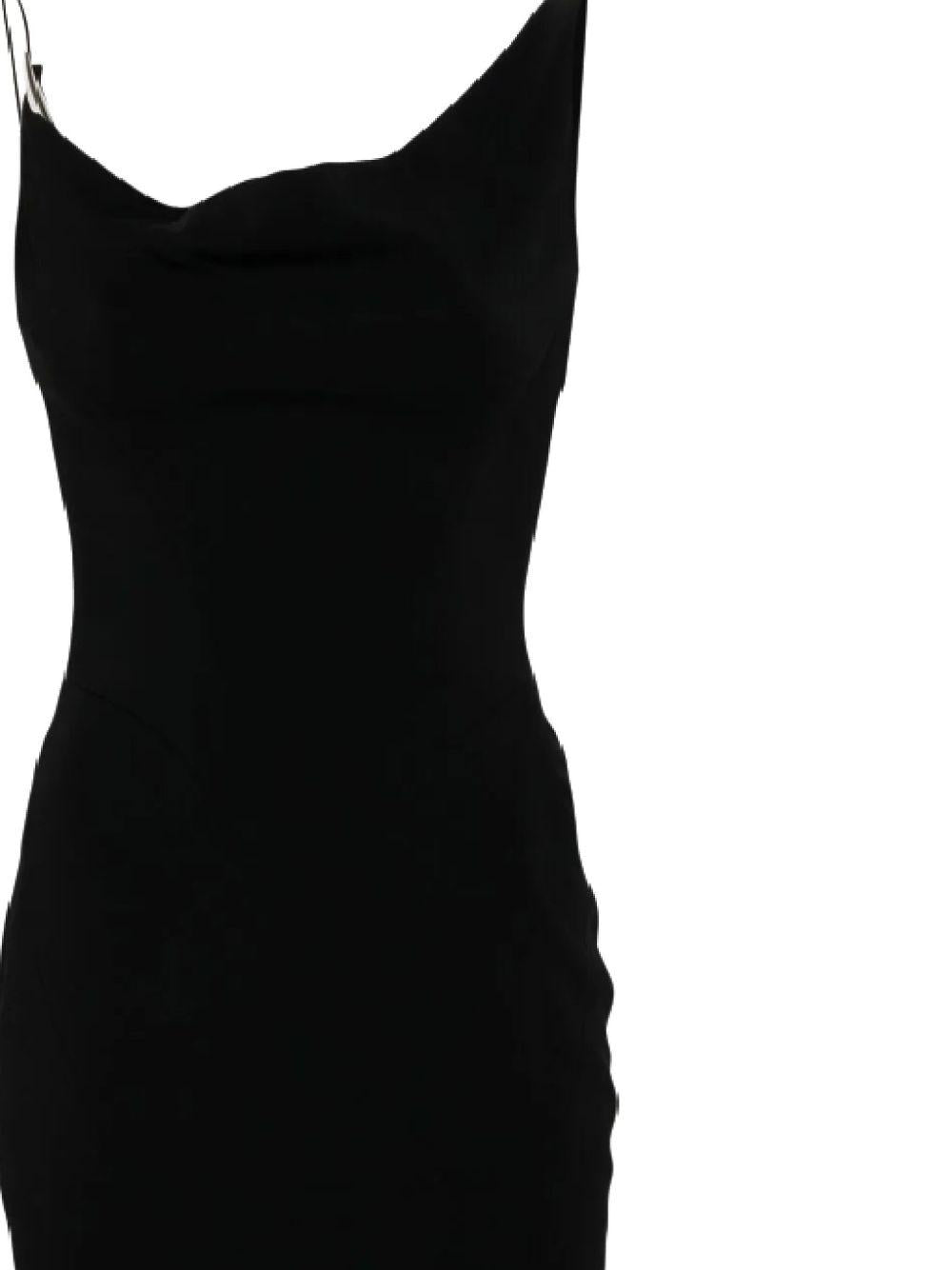 Abito con scollo drappeggiato in nero Mugler - donna 