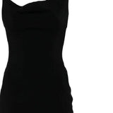 Abito con scollo drappeggiato in nero Mugler - donna 