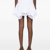 Minigonna a balze con bordi in pizzo in bianco Charo ruiz ibiza 1989 - donna 