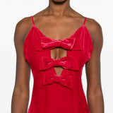 Abito da sera con fiocchi in velluto rosso Alessandra Rich - donna 