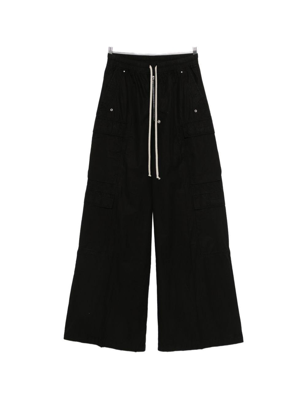 Pantaloni cargo con vita elasticizzata in nero Rick owens drkshdw - uomo 