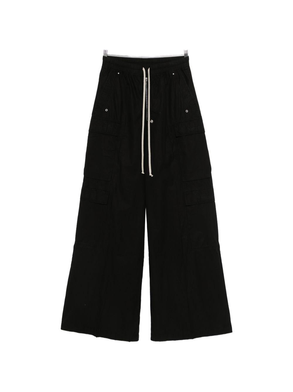 Pantaloni cargo con vita elasticizzata in nero Rick owens drkshdw - uomo 