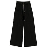 Pantaloni cargo con vita elasticizzata in nero Rick owens drkshdw - uomo 