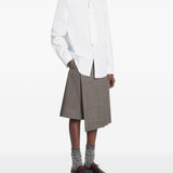 Camicia con dettaglio cravatta in cotone bianco 