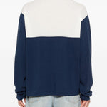 Polo con design color-block in bianco e blu Ami paris - uomo 
