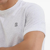 T-shirt con stampa del logo in bianco Brunello cucinelli - uomo 