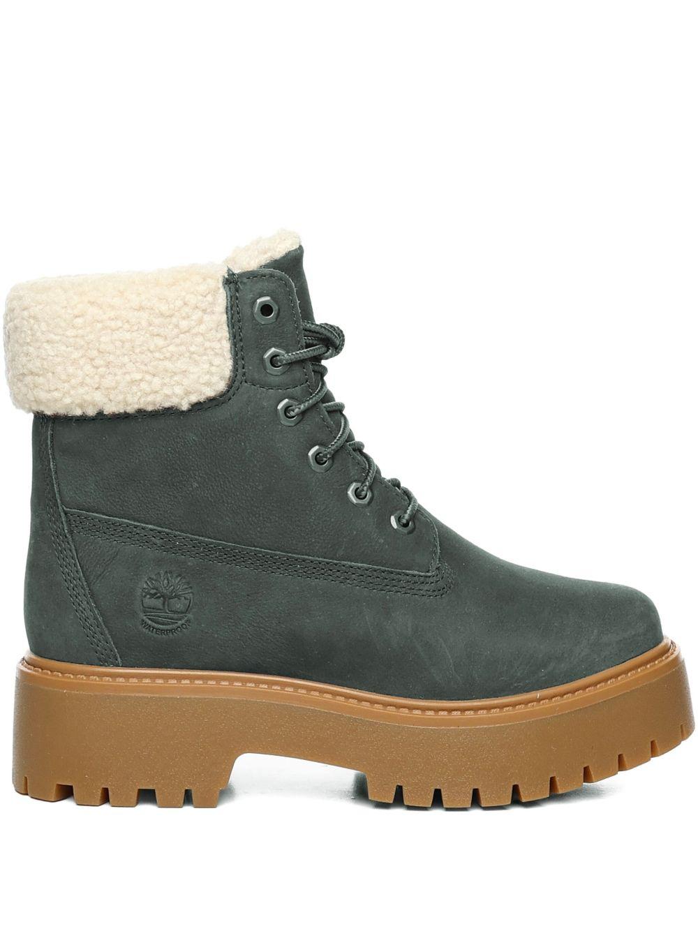 Stivali con plateau in pelle di montone in marrone Timberland - donna 