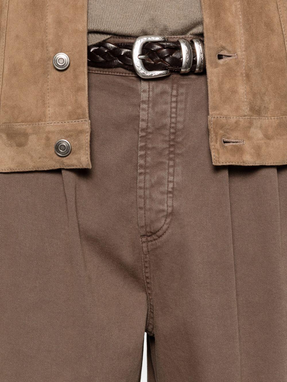 Pantaloni plissé in marrone Brunello cucinelli - uomo 