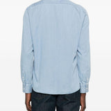Camicia denim in cotone in celeste Brunello cucinelli - uomo 