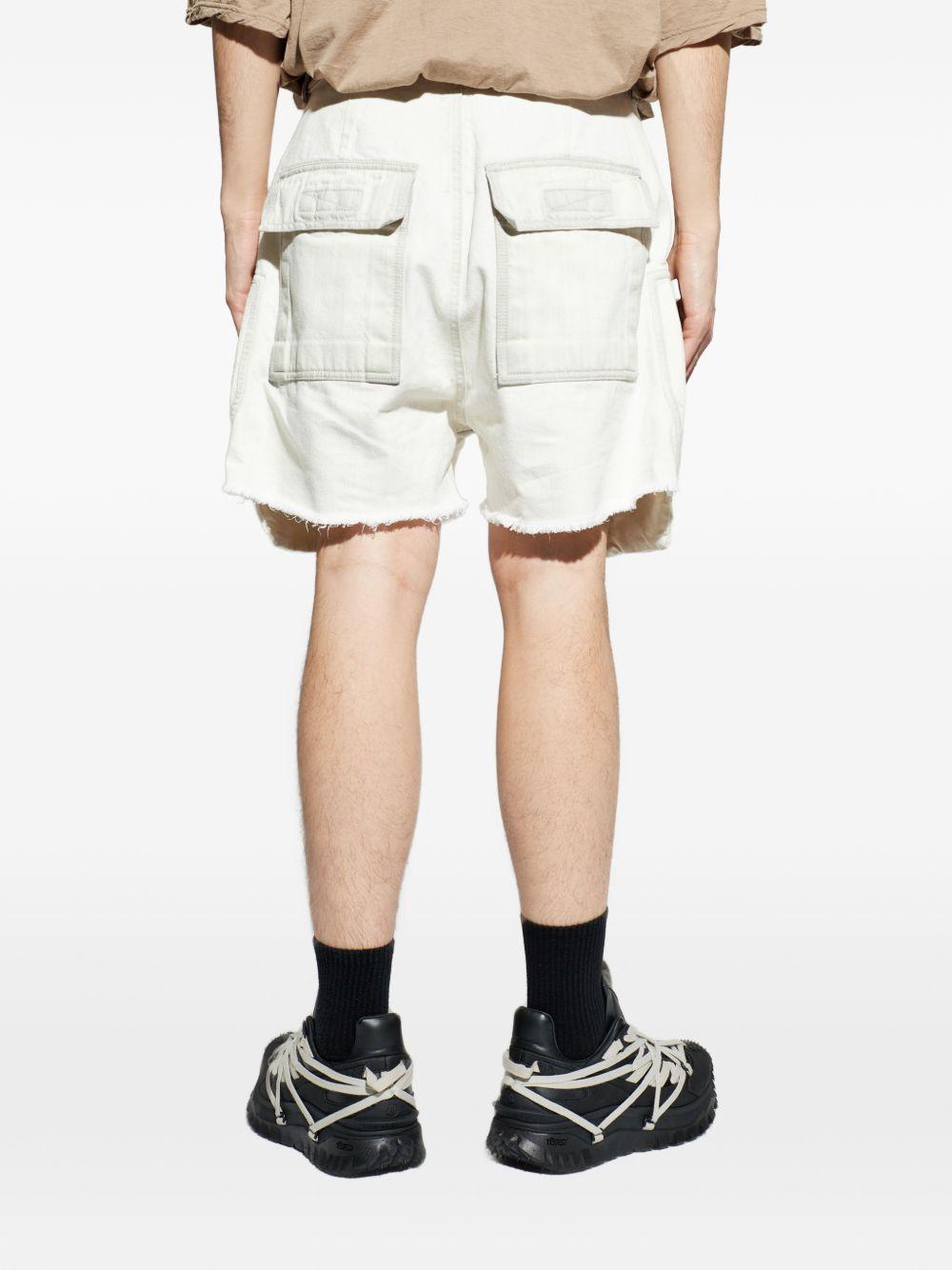 Shorts bauhaus con bordi sfilacciati in bianco Rick owens drkshdw - uomo 
