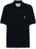 Polo con ricamo in nero Brunello cucinelli - uomo