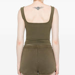 Canotta con scollo quadrato in verde Entire studios- donna 