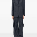 Blazer a maniche lunghe in grigio scuro MM6 Maison Margiela - donna 