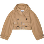 Giacca cropped con cappuccio in marrone Ganni - donna 