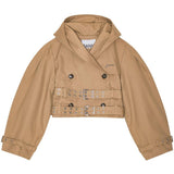 Giacca cropped con cappuccio in marrone Ganni - donna 