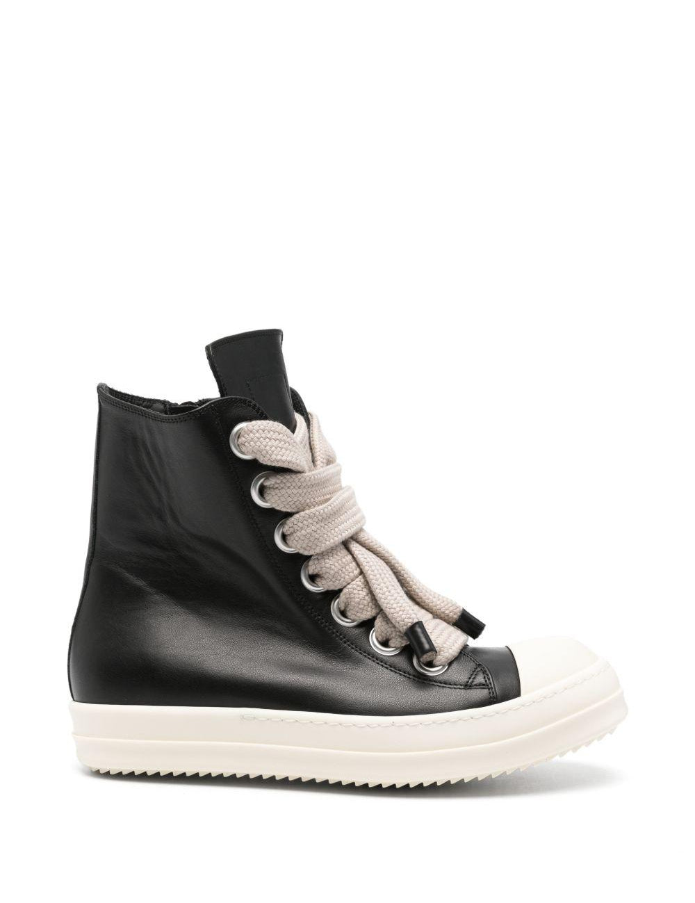 Sneakers Jumbolace in pelle in nero 